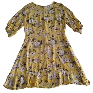 Faithful The Brand US8 Size L Yellow Floral Dress